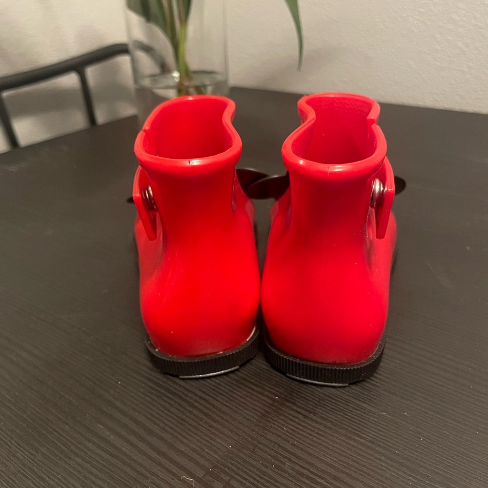 Beautiful red Mini Melissa boots with Mickey and Minnie design